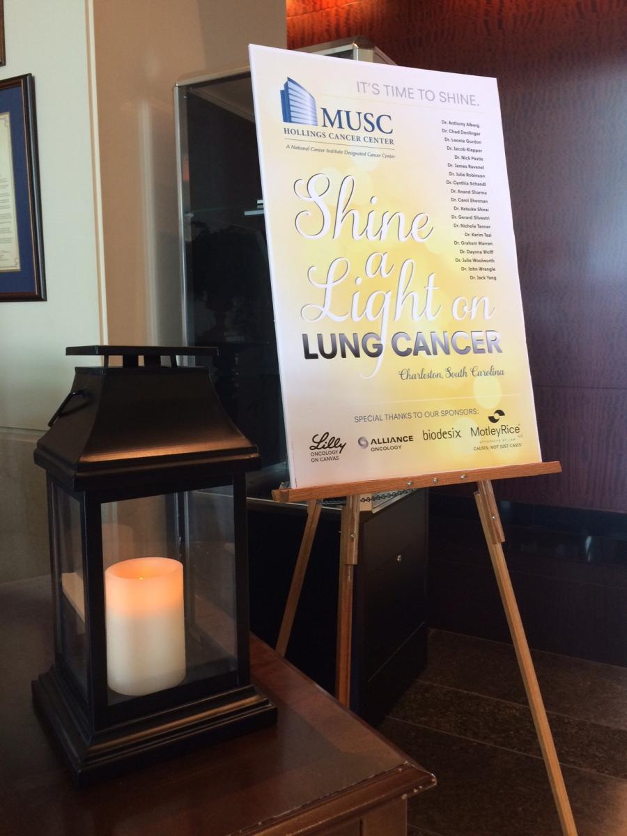Shine a Light on Lung Cancer signage