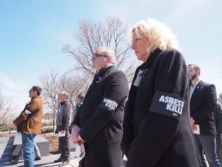 David Hoyle Kathy Ernst at Day of Mourning - Asbestos Kills Rally