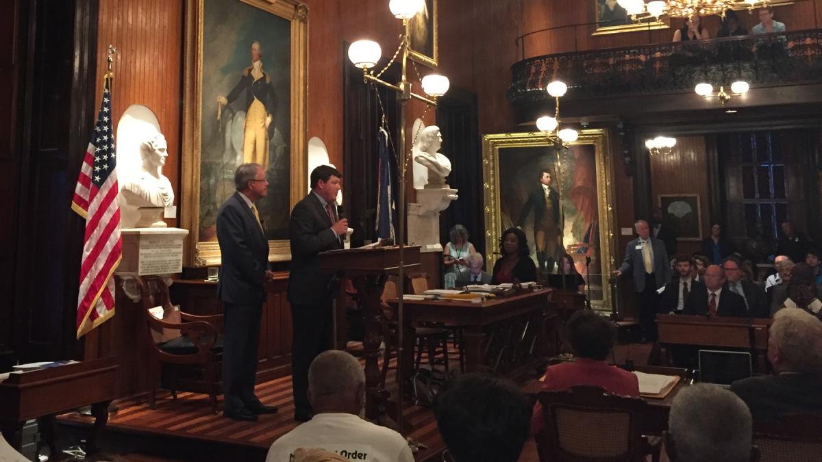 Asbestos attorney John Baden proudly accepted the proclamation on behalf of Motley Rice.