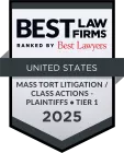 Badge for Best Law Firms indicating Motley Rice's 2025 ranking.
