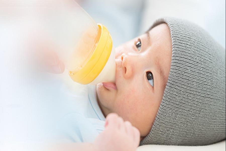 Baby drinking formula